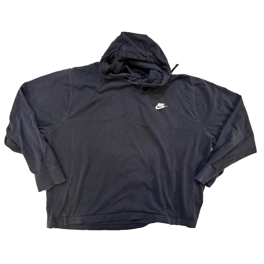 Nike Hoodie Mens 2XL Black Pullover Sweatshirt Embroidered Swoosh Y2K Sportswear